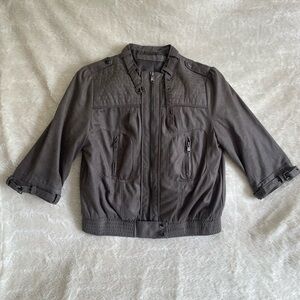 Zara Basic Taupe Jacket with Buckle Accents